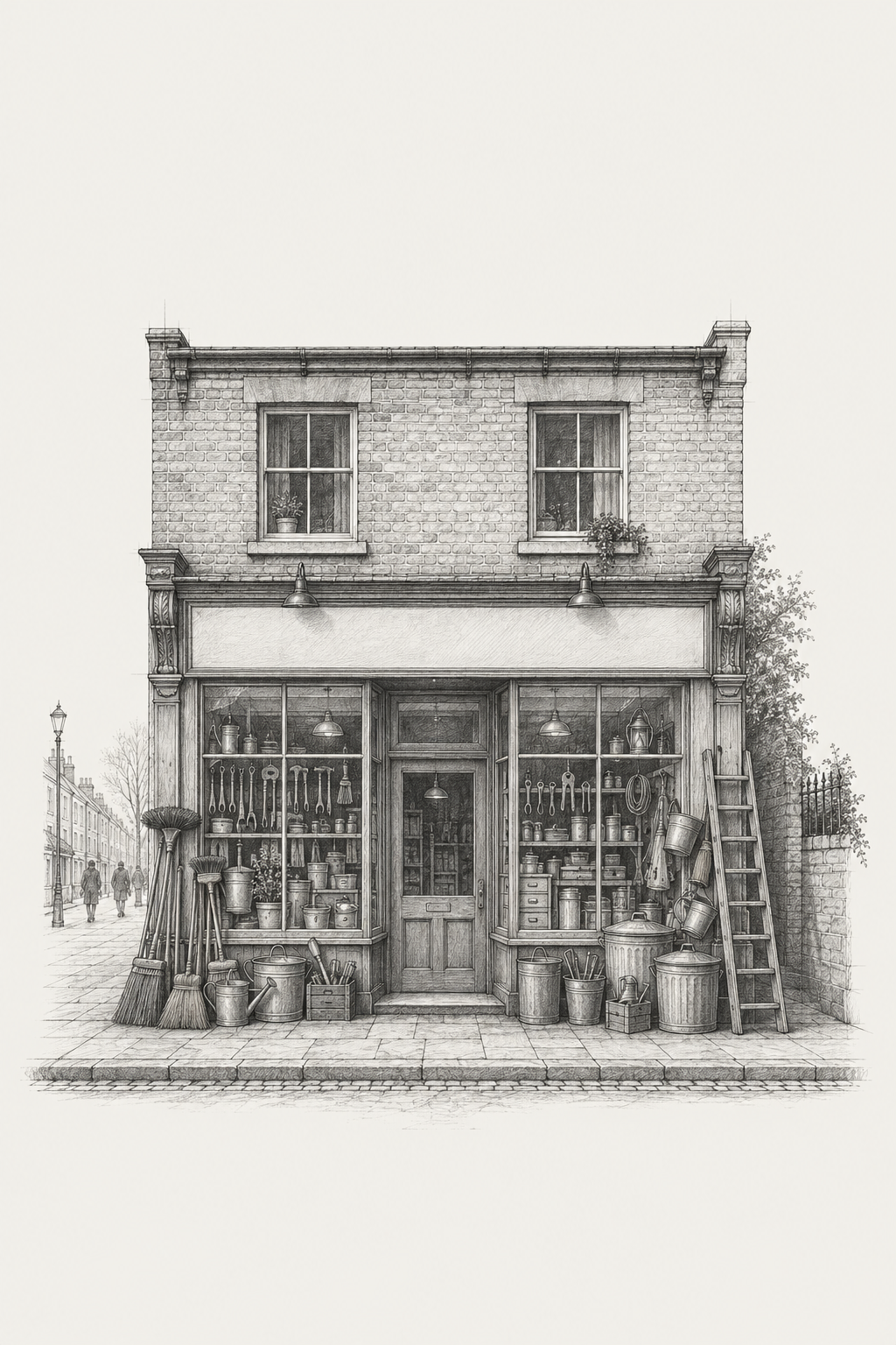Concept drawing of a hardware shopfront